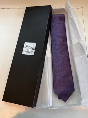 Zegna Mens Silk Tie Purple Pattern Brand New in Box with Tags - 3in Width